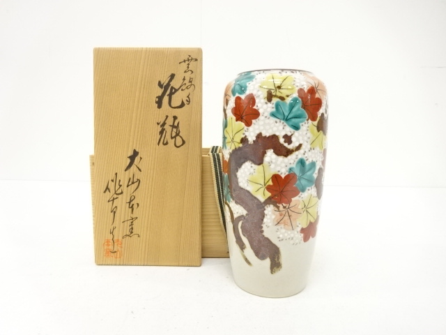 JAPANESE CERAMICS / INUYAMA WARE FLOWER VASE / ARTISAN WORK